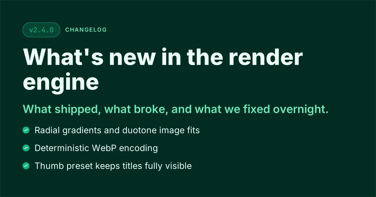 Changelog template preview