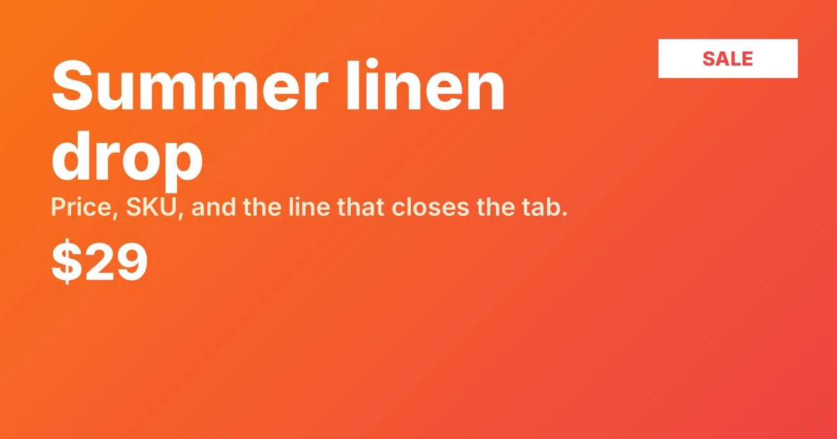 Sale template preview
