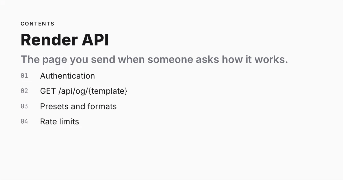 Contents template preview