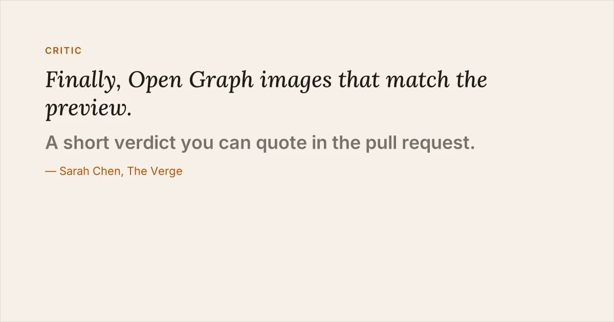 Critic Pull template preview